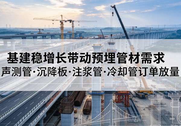 延边基建稳增长带动预埋监测管材需求，声测管、沉降板、注浆管订单持续放量